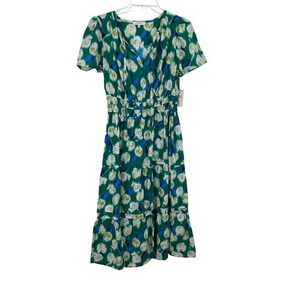 Angels Forever Young Green Floral Midi Dress Womens Size Small - Picture 1 of 11